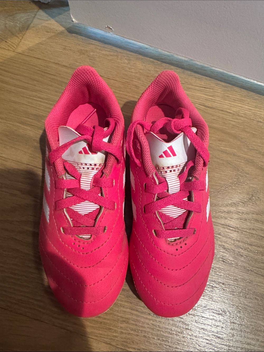 adidas Kids Hot Pink Sneakers with White Accents